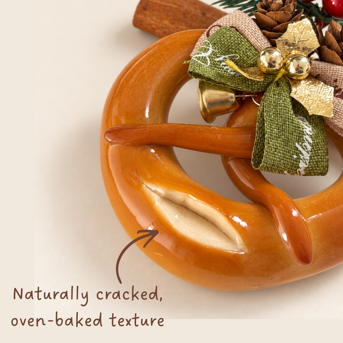 Classic Cinnamon Pretzel — Handmade Real Bread Christmas Ornament
