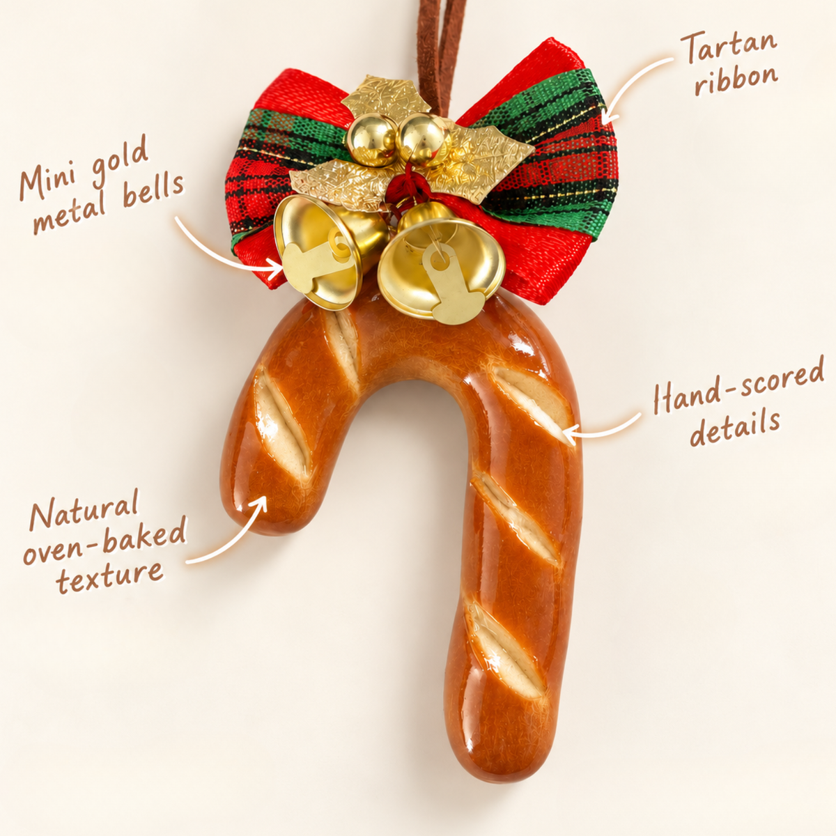 Candy Sticks — Handmade Real Bread Christmas Ornaments