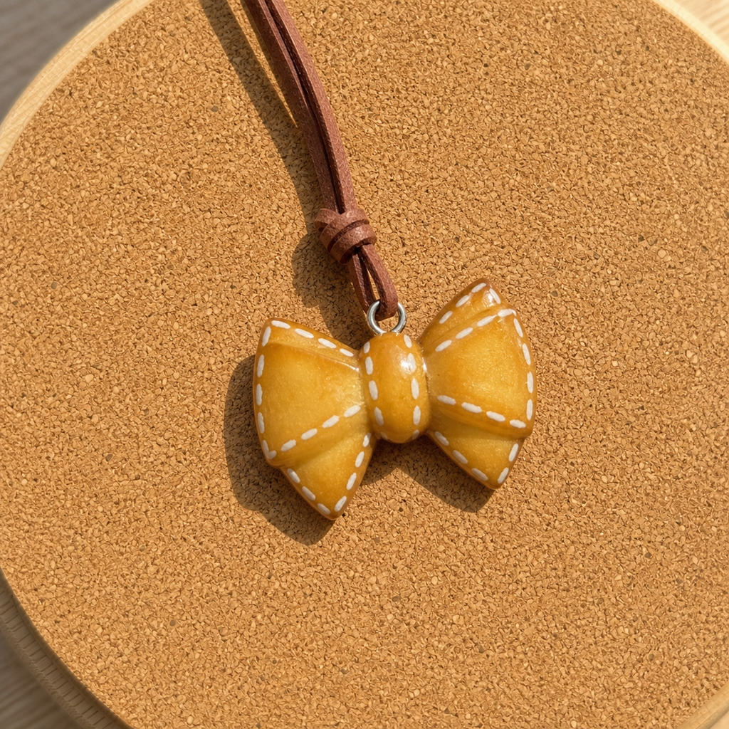 Golden Bow Buddy real-bread bag charm product view