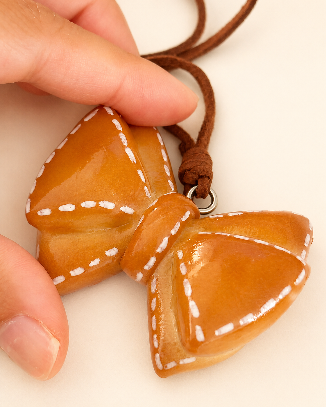 Golden Bow Bread Bag Charm — Handmade Real Bread