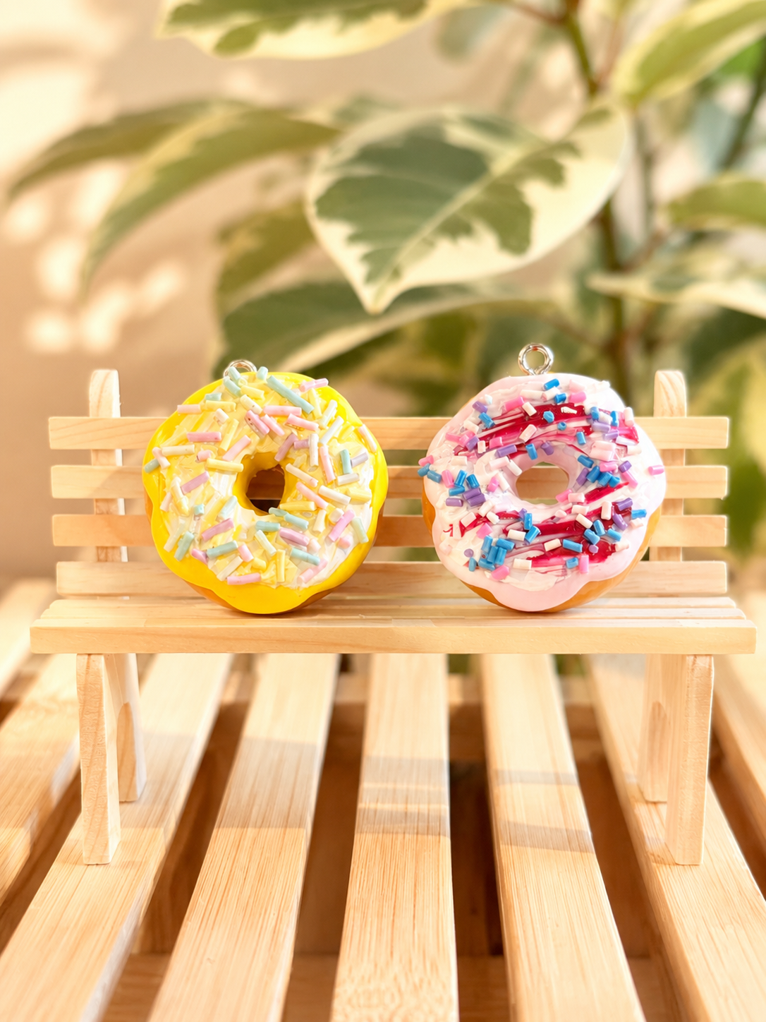 Berry Swirl Donut Charm — Handmade Real Bread Bag Charm