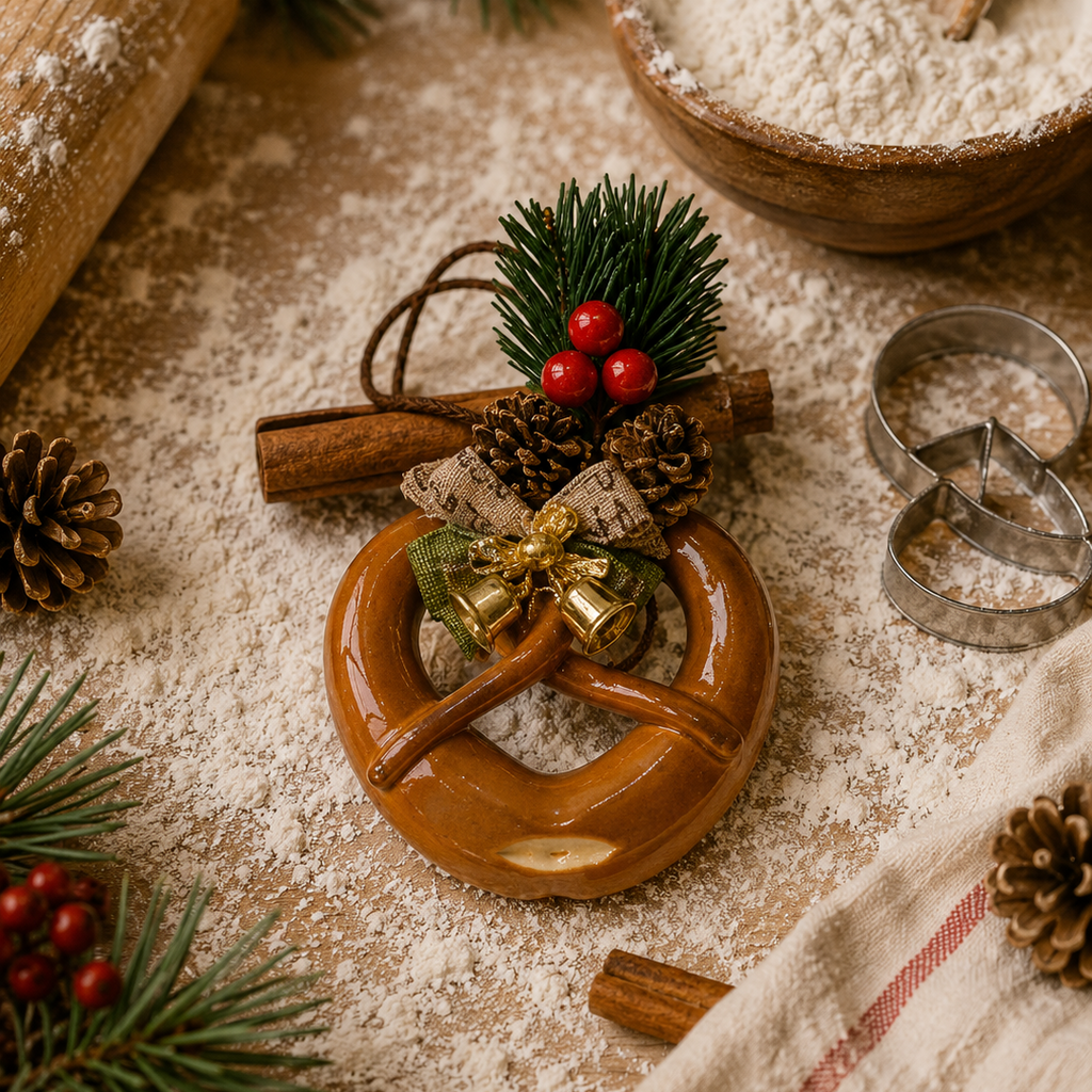 Classic Cinnamon Pretzel — Handmade Real Bread Christmas Ornament