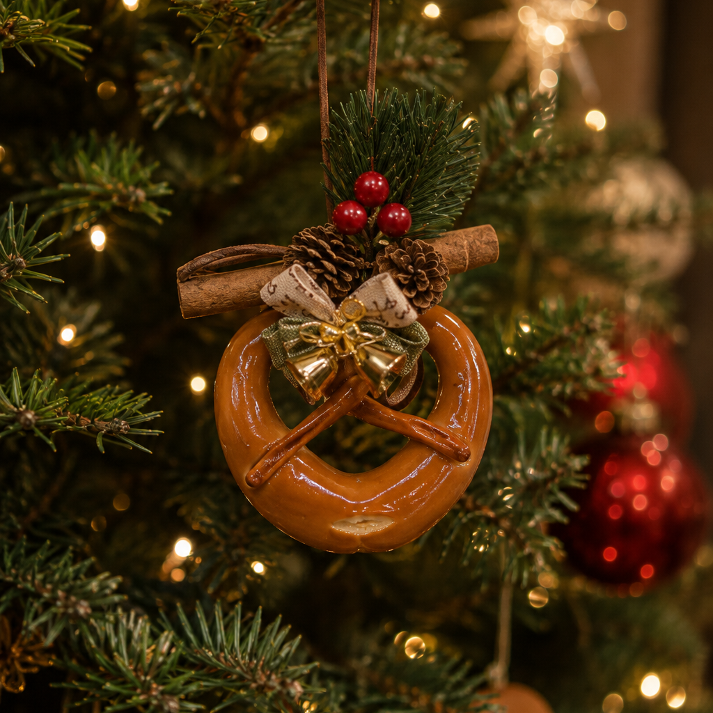 Classic Cinnamon Pretzel — Handmade Real Bread Christmas Ornament