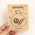 Pretzel and baguette embroidered sticker patch set