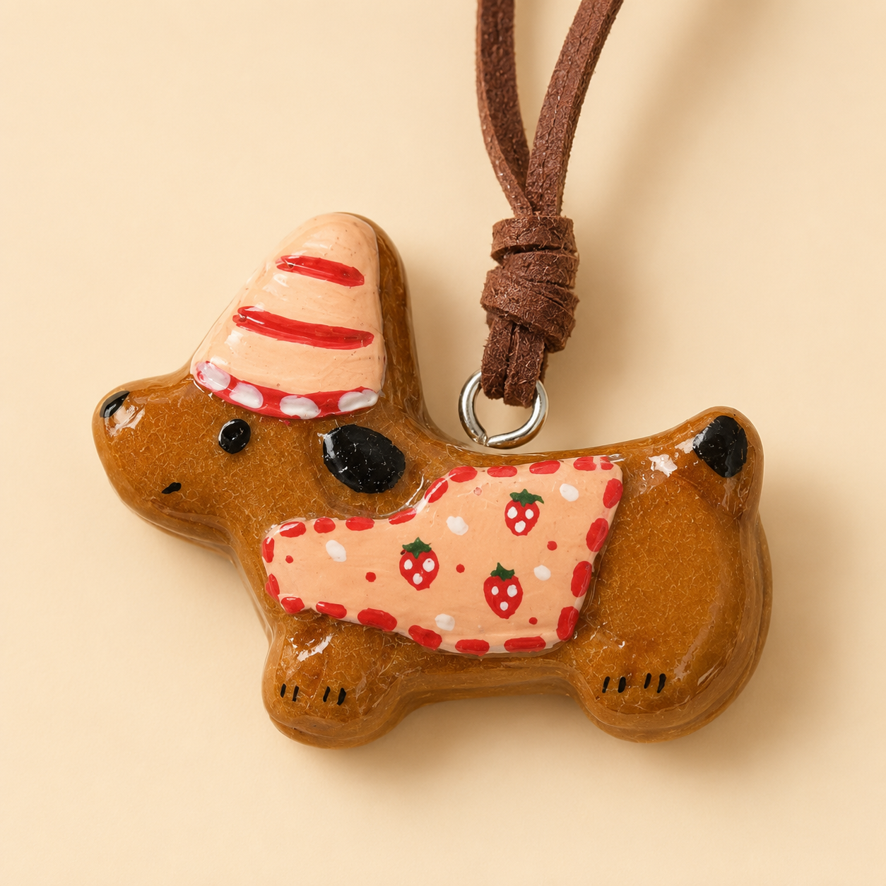 Hand-Painted Dachshund Bread Charm & Magnet