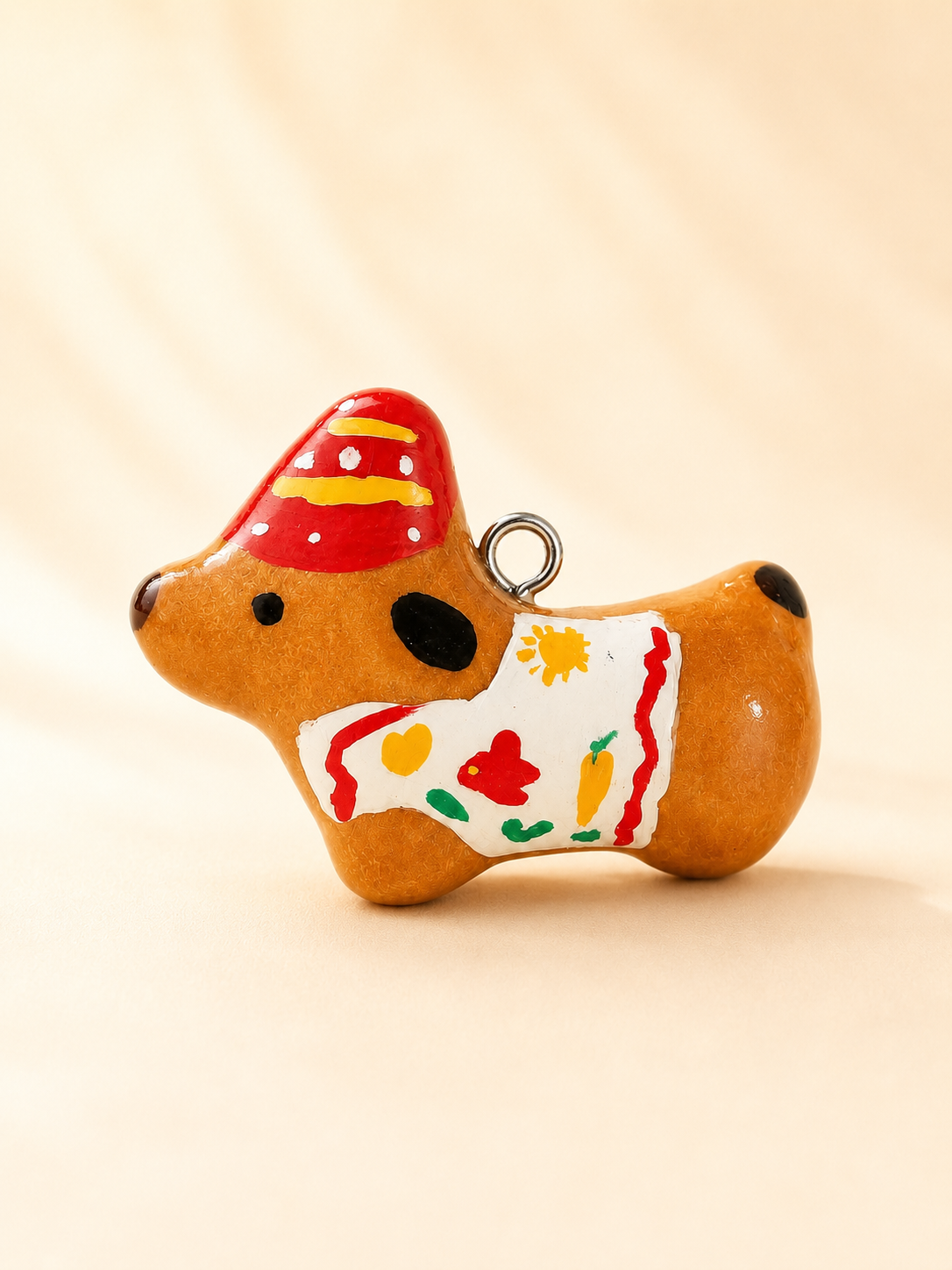 Market Pup Charm — Handmade Bread Bag Charm