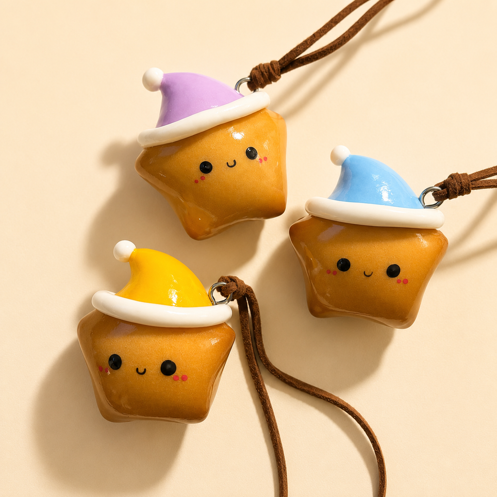 Snowcap Star Charm — Handmade Real Bread Bag Charm