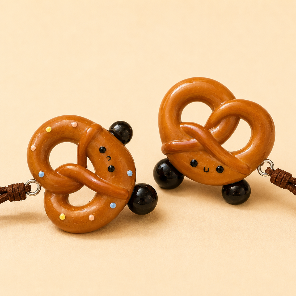 Sweet & Savoury Pretzel Pals — Handmade Real Bread Bag Charm & Magnet