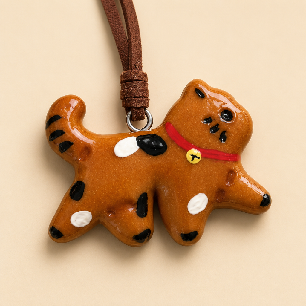 Walking Cat Bread Charm & Magnet — Handmade Real Bread Art