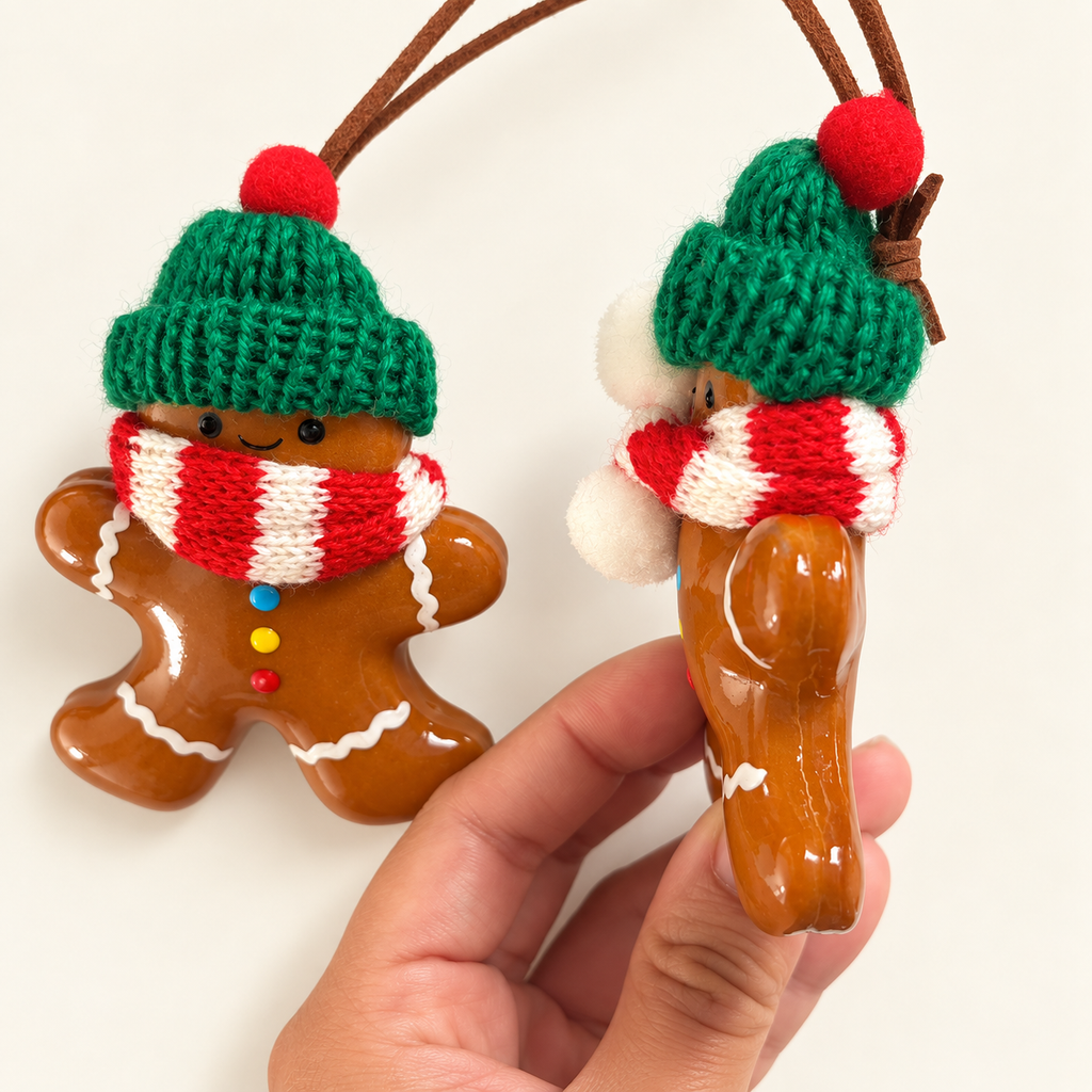 Gingerbread Buddies — Handmade Real Bread Christmas Ornaments